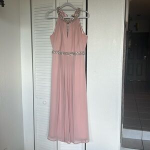 Downton abbey Vince Camuto Pink Rhinestone Embellished Gown size 14 like new